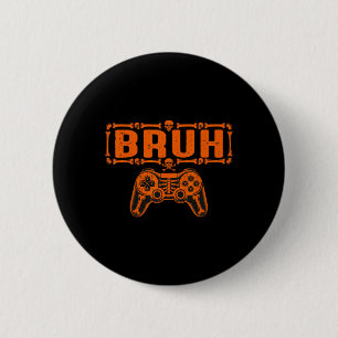 Chapa Redonda De 5 Cm Bruh Halloween Esqueleto Jugador Video Juegos Chic