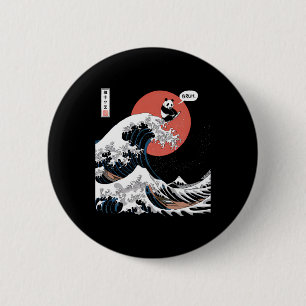 Chapa Redonda De 5 Cm Bruh La Gran Ola Kanagawa Funny Surfin Japonés