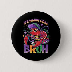 Chapa Redonda De 5 Cm Bruh Mardi Gras Crawfish Niños Mardi Gras