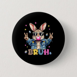 Chapa Redonda De 5 Cm Bruh Meme Easter Day Gracioso Bunny Eggys Adolesce