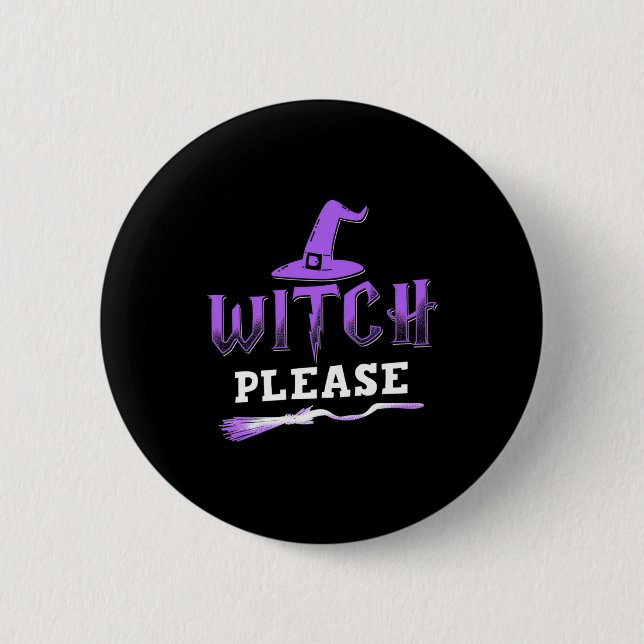 Chapa Redonda De 5 Cm Bruja de Halloween (Anverso)