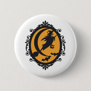 Chapa Redonda De 5 Cm Bruja de Halloween