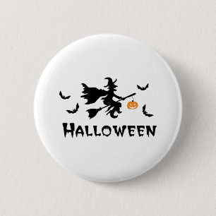 Chapa Redonda De 5 Cm Bruja de Halloween