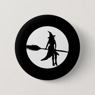 Chapa Redonda De 5 Cm bruja de halloween