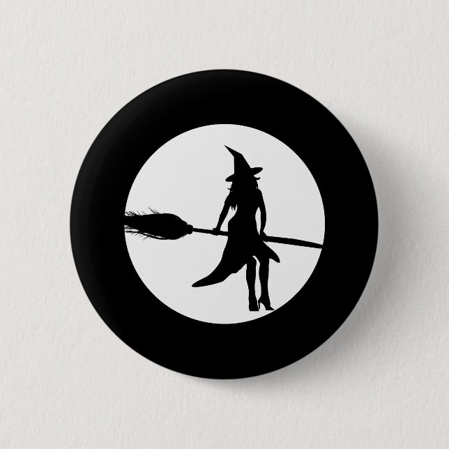 Chapa Redonda De 5 Cm bruja de halloween (Anverso)