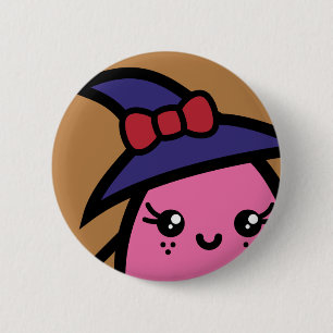 Chapa Redonda De 5 Cm Bruja de huevos trepidante - Halloween