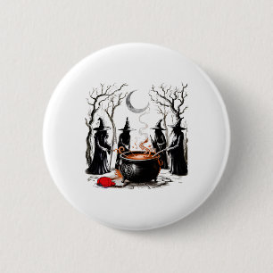 Chapa Redonda De 5 Cm Bruja Espeluznante Halloween Anti-Trump Feminista
