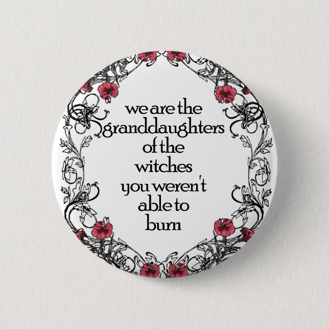Chapa Redonda De 5 Cm Bruja feminista (Anverso)