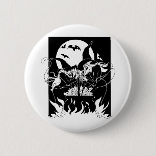 Chapa Redonda De 5 Cm Brujas de Halloween