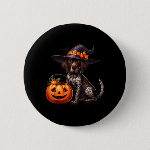 Chapa Redonda De 5 Cm Brujas de Halloween de Pointer de Pelo Corto Alemá