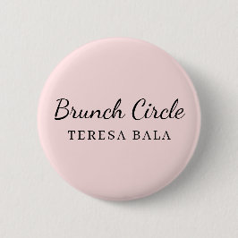 Chapa Redonda De 5 Cm Brunch Club | Diseño de nombre con letra manuscrit