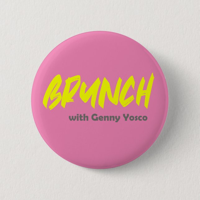Chapa Redonda De 5 Cm Brunch con Genny Yosco (Anverso)