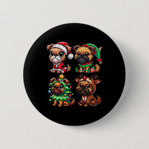 Chapa Redonda De 5 Cm Bruselas Griffon Christmas Tree Santa Elf Costume