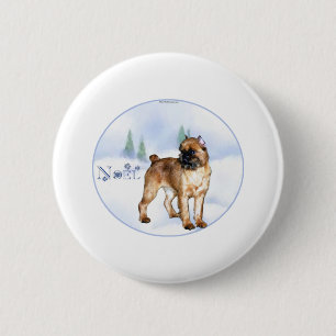 Chapa Redonda De 5 Cm Bruselas Griffon Noel