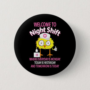 Chapa Redonda De 5 Cm Bsn Lpn Cna Funny Enfermería Chick Bienvenidos A N