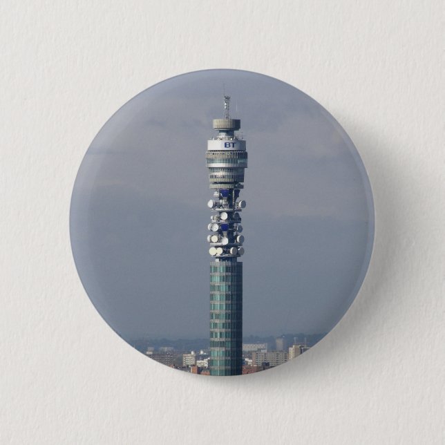 Chapa Redonda De 5 Cm BT Tower, Londres, Inglaterra. (Anverso)