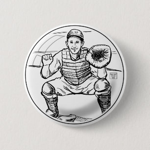 Chapa Redonda De 5 Cm Bubble Dreams Arte De Jugador De Béisbol