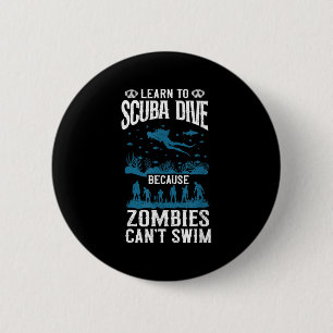 Chapa Redonda De 5 Cm Buceo aprendiendo a bucear en Scuba los zombies no