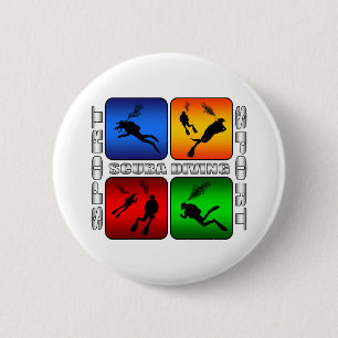 Chapa Redonda De 5 Cm Buceo con escafandra espectacular