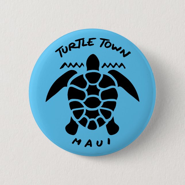 Chapa Redonda De 5 Cm Buceo con tortugas marinas en Scuba - Turtle Town  (Anverso)