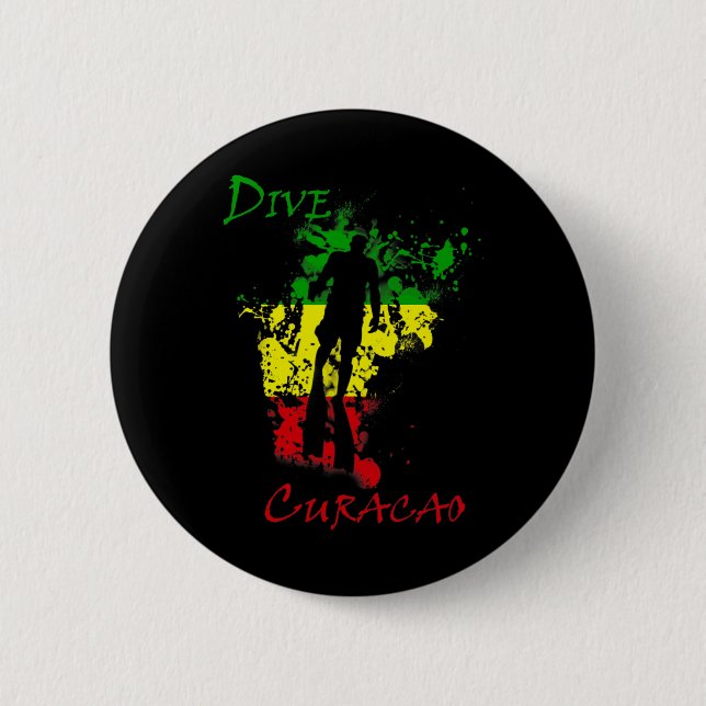 Chapa Redonda De 5 Cm Buceo Curacao  (Anverso)