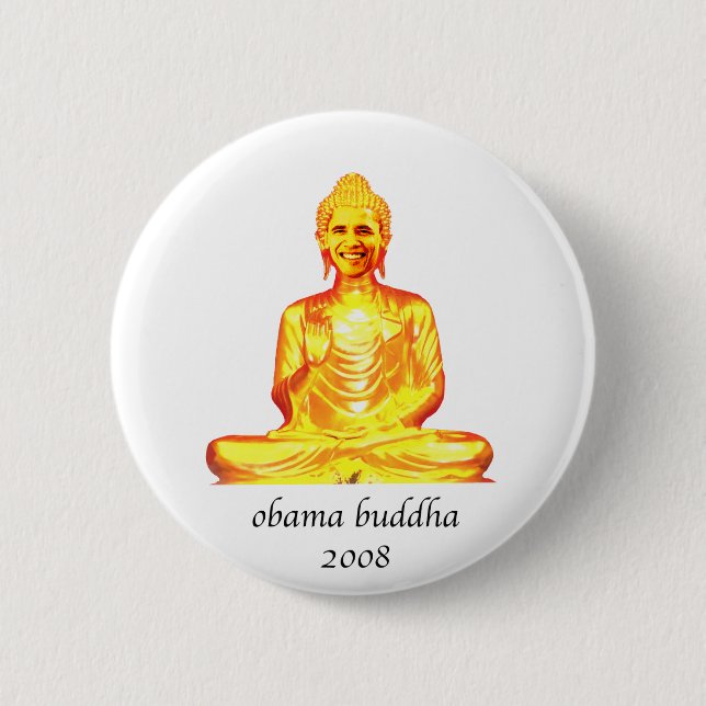 Chapa Redonda De 5 Cm Buda obama (Anverso)