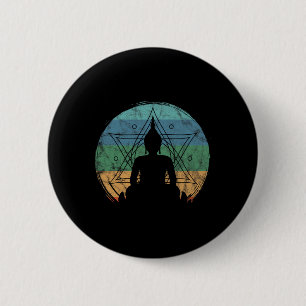Chapa Redonda De 5 Cm Buda Retro Budista Yoga Espiritual Meditación Zen