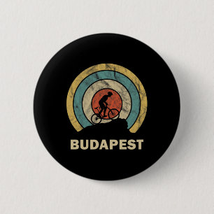 Chapa Redonda De 5 Cm Budapest Hungría Ciclismo Retro Mtb
