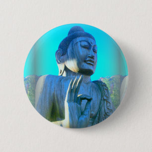 Chapa Redonda De 5 Cm buddha azul