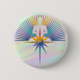 Chapa Redonda De 5 Cm Buddha Star 3D   luz de color