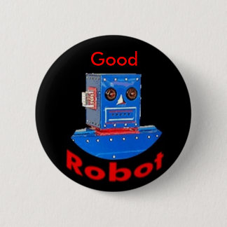 Chapa Redonda De 5 Cm Buen azul del robot