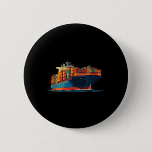 Chapa Redonda De 5 Cm Buen barco de transporte para amantes de los conte