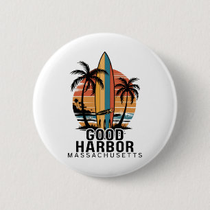 Chapa Redonda De 5 Cm Buena Playa de Good Harbor Machusetts Surfing Surf