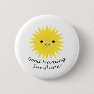 Chapa Redonda De 5 Cm Buenos días Sunshine Cute Kawaii Sun