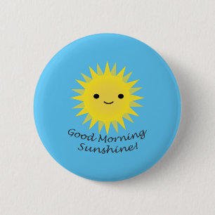 Chapa Redonda De 5 Cm Buenos días Sunshine Kawaii Sun