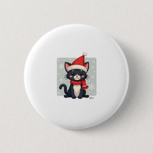 Chapa Redonda De 5 Cm Bufanda de Santa Gato Esmoquin de Navidad Xmas Feo