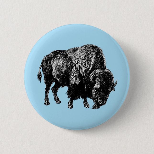 Chapa Redonda De 5 Cm Buffalo American Bison (Anverso)