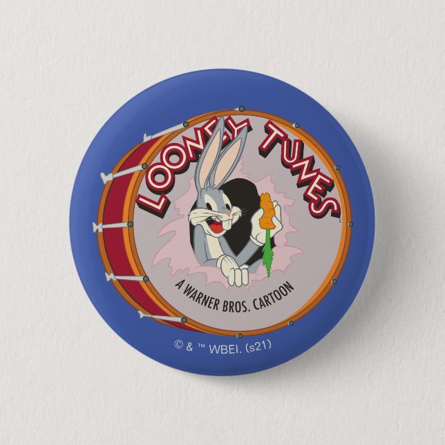 Chapa Redonda De 5 Cm BUGS BUNNY™ dentro de LOONEY TUNES™ Drum (Anverso)