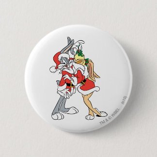 Chapa Redonda De 5 Cm BUGS BUNNY™ y beso de Lola Mistletoe