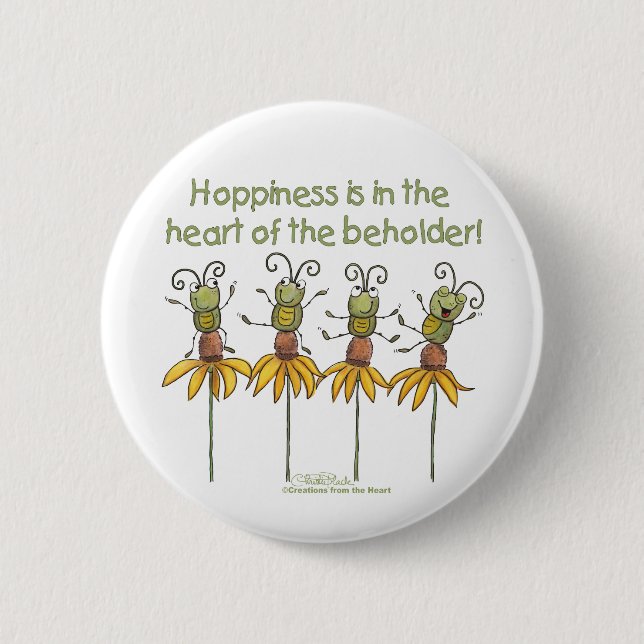 Chapa Redonda De 5 Cm Bugs on Flowers (Anverso)