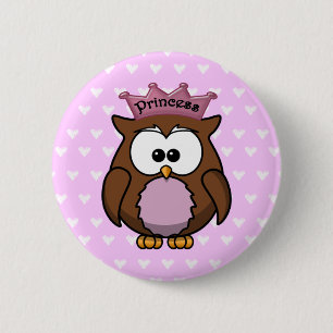 Chapa Redonda De 5 Cm búho de princesa