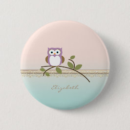Chapa Redonda De 5 Cm Búho gitano adorable, personalizado