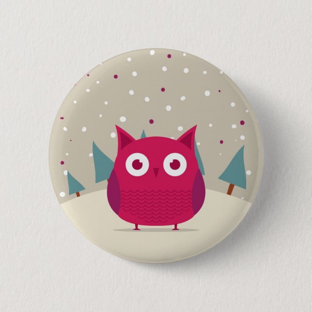 Chapa Redonda De 5 Cm Búho lindo (Anverso)