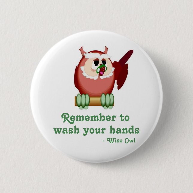 Chapa Redonda De 5 Cm Búho sabio (Anverso)