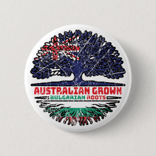 Chapa Redonda De 5 Cm Bulgaria raíces búlgaras australianas de árboles