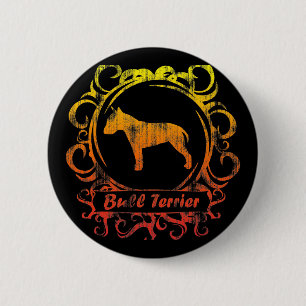 Chapa Redonda De 5 Cm Bull terrier resistido con clase