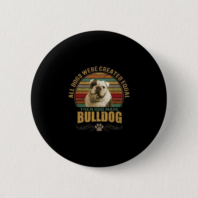 Chapa Redonda De 5 Cm Bulldog creado (Anverso)