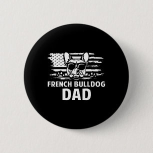 Chapa Redonda De 5 Cm Bulldog Dad Frenchie Lover Dueño de Perros