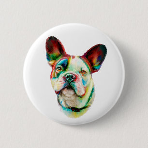 Chapa Redonda De 5 Cm Bulldog francés Bright Bust