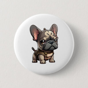 Chapa Redonda De 5 Cm Bulldog francés Chibi